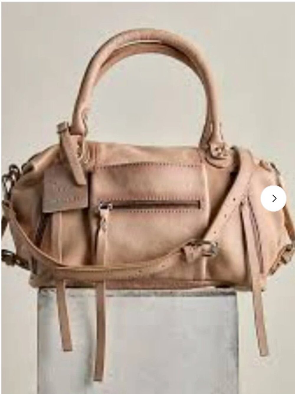 Free People Emerson Baby Toasted Almond Crossbody Shoulder Tote Leather Bag